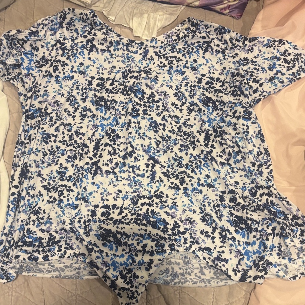 West Loop Blue and White Floral Blouse